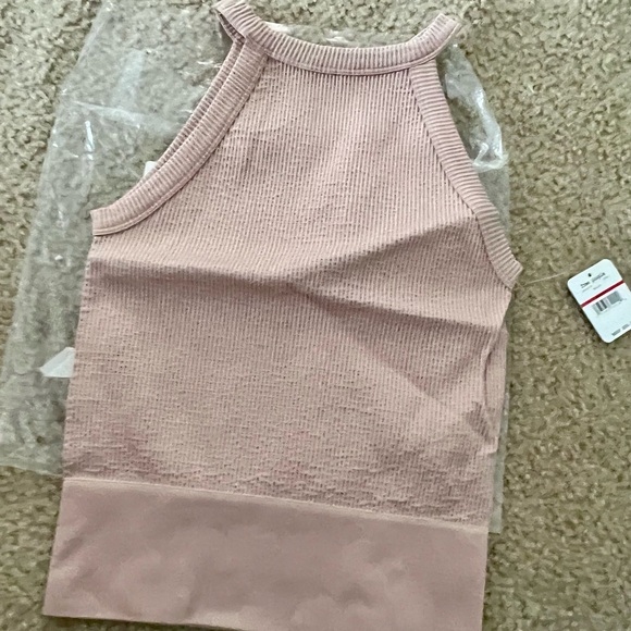 NWT Free People Wide Rib Seamless Cami high neck Top In Ballet Pink - Picture 12 of 14